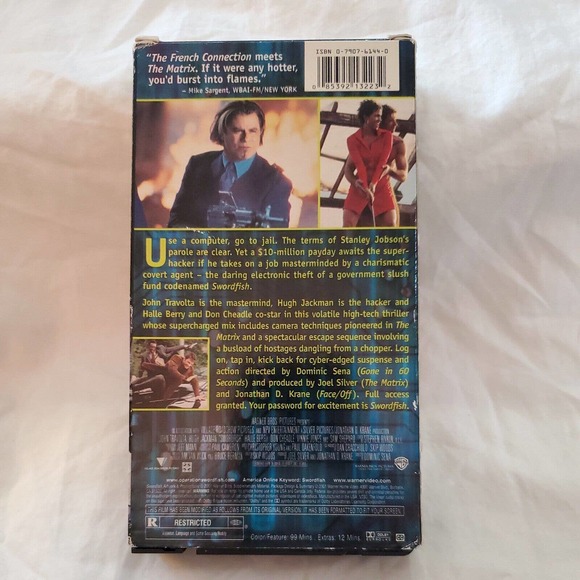 Swordfish (VHS, 2001) John Travolta, Hugh Jackman, Halle Berry - Picture 2 of 4